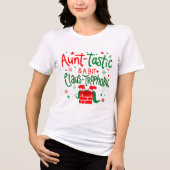 Aunt-tastic & a Bit Claus-trophobic – Funny Pun Ch Tri-Blend Shirt (Voorkant)