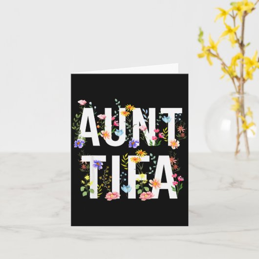 Aunt Tifa - Retro Wildflowers Floral Feminist Mom  Kaart (Gele Bloem)
