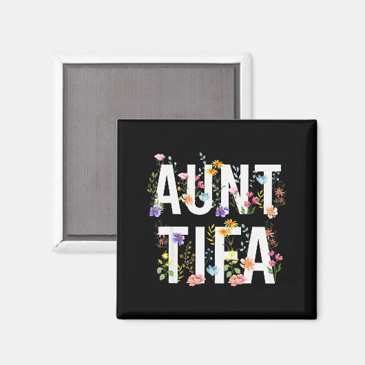 Aunt Tifa - Retro Wildflowers Floral Feminist Mom  Magneet (Voorkant / Achterkant)