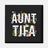 Aunt Tifa - Retro Wildflowers Floral Feminist Mom  Magneet (Voorkant)