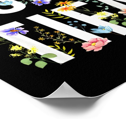 Aunt Tifa - Retro Wildflowers Floral Feminist Mom  Poster (Hoek)