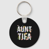 Aunt Tifa - Retro Wildflowers Floral Feminist Mom  Sleutelhanger (Voorkant)