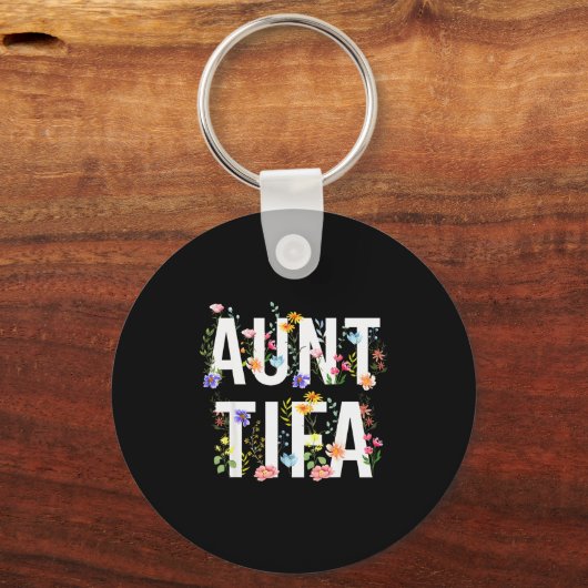 Aunt Tifa - Retro Wildflowers Floral Feminist Mom  Sleutelhanger (Voorkant)