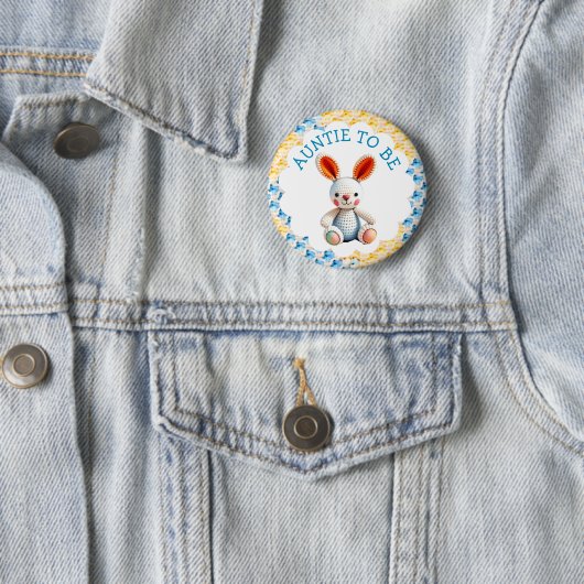 Aunt to Be | Boy's Baby Shower Ronde Button 5,7 Cm (In situ)