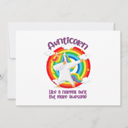 Aunticorn als een normale tante, maar Geweldige Feestdagenkaart (Voorkant)