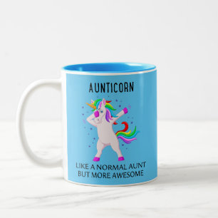 Aunticorn als een normale tante, maar meer geweldi tweekleurige koffiemok