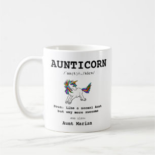 Aunticorn Aunt Definition Unicorn Typografie Koffiemok