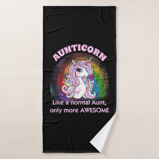 aunticorn gift geweldige tante unicorn badhanddoek (Badhanddoek)
