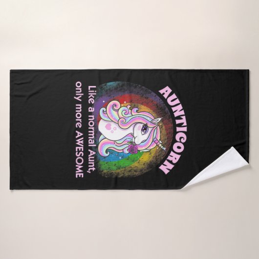 aunticorn gift geweldige tante unicorn badhanddoek (Badhanddoek)