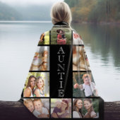 Auntie 10 Photo Collage Black Sherpa Deken