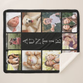 Auntie 10 Photo Collage Black Sherpa Deken (Voorkant (horizontaal))