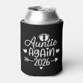 Auntie Again 2026 Pregnancy Announcement Blikjeskoeler (Blikje Voorkant)
