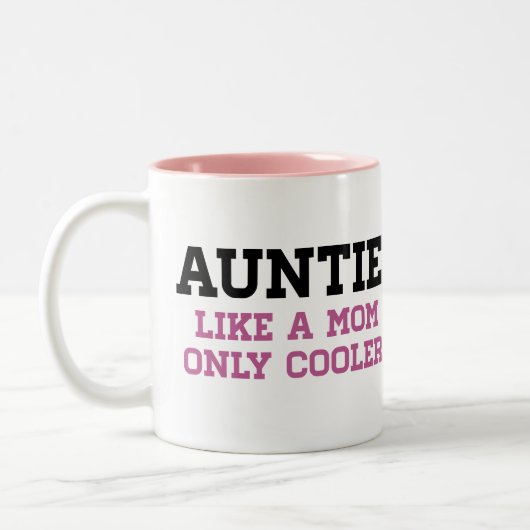 Auntie, als een moeder alleen Cooler Tweekleurige Koffiemok (Links)