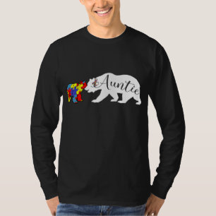 Auntie Beer Autism Awareness Maand Aunt Women Niec T-shirt