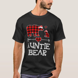 Auntie Beer Kerstmis Pajama Red Pset Buffalo Fam T-shirt