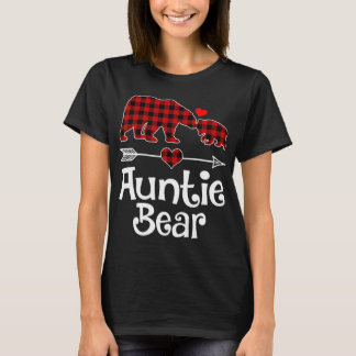 Auntie Beer Kerstmis Pajama Red Pset Buffalo Mat T-shirt