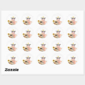 Auntie Birthday Crew Barnyard Farm Animals Ronde Sticker (Vel)