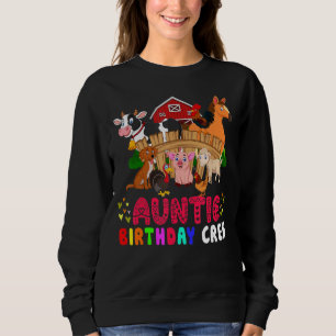 Auntie Birthday Crew Cute Farm Animals Happy Birth Trui