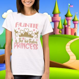 Auntie Birthday Princess word art T-shirt