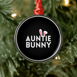 Auntie Bunny Matching Family Paasoutfit Gezegd Metalen Ornament