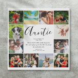 Auntie Citaat Modern Manuscript 12 de Collage van  Imitatie Canvas Print<br><div class="desc">Pas 12 favoriete foto's aan en citeer uw speciale,  favoriete tante of tante die een unieke gave creëer heeft. Een perfecte manier om haar te shows hoe geweldig ze elke dag is. Ontworpen door: Thisnotme©</div>