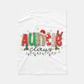 Auntie Claus Aunt Christmas Lights Pajama Family M Fleece Deken (Voorkant)