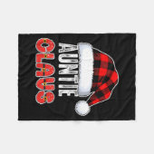 Auntie Claus Buffalo Plaid Red Santa Hat Christmas Fleece Deken (Voorkant (Horizontaal))
