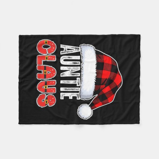 Auntie Claus Buffalo Plaid Red Santa Hat Christmas Fleece Deken (Voorkant (Horizontaal))