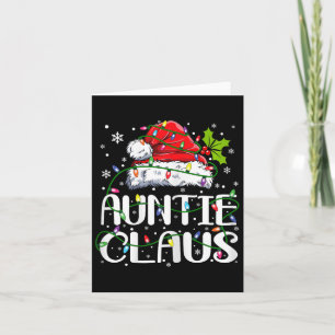 Auntie Claus Kerstmis Licht Pajama Familie Matchi Kaart