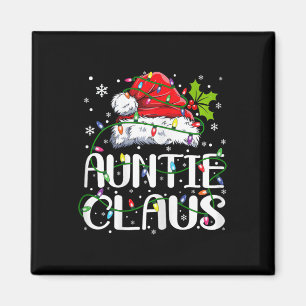 Auntie Claus Kerstmis Licht Pajama Familie Matchi Magneet