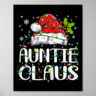 Auntie Claus Kerstmis Licht Pajama Familie Matchi Poster