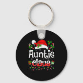 Auntie Claus Shirt Christmas Lights Pajama Family  Sleutelhanger (Voorkant)