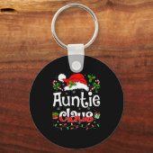 Auntie Claus Shirt Christmas Lights Pajama Family  Sleutelhanger (Voorkant)