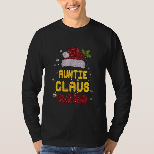 Auntie Claus Shirt Christmas Pajama Family (Voorkant)