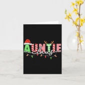 Auntie Claus Xmas Christmas Lights Pajama Family M Kaart (Gele Bloem)