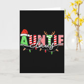 Auntie Claus Xmas Christmas Lights Pajama Family M Kaart (Gele Bloem)