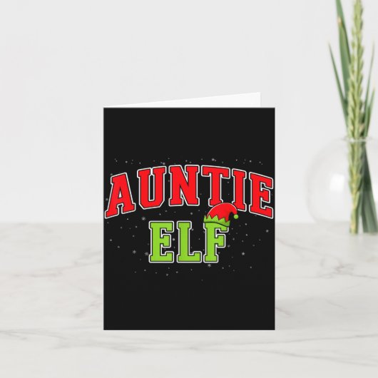 Auntie Elf Christmas Family Matching Group Xmas Si Kaart (Voorkant)