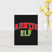 Auntie Elf Christmas Family Matching Group Xmas Si Kaart (Gele Bloem)