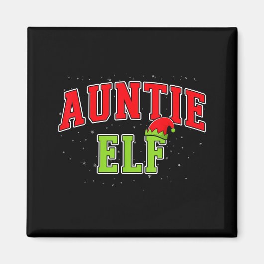 Auntie Elf Christmas Family Matching Group Xmas Si Magneet (Voorkant)