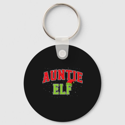 Auntie Elf Christmas Family Matching Group Xmas Si Sleutelhanger (Voorkant)