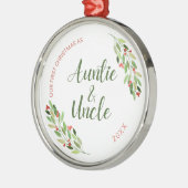 Auntie en eerste Kerstmis met oom Metalen Ornament (Links)