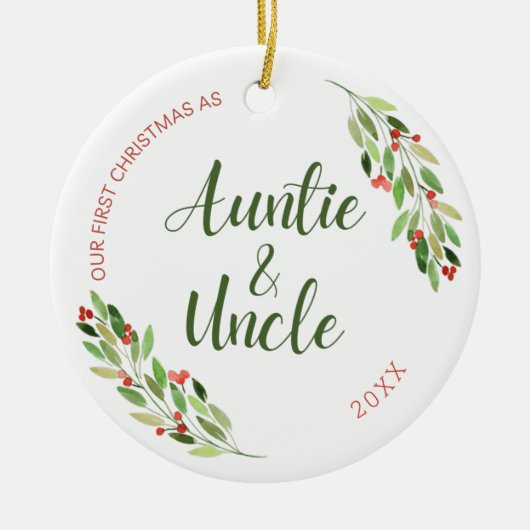 Auntie en oom first-keramische keramiek keramisch ornament (Voorkant)