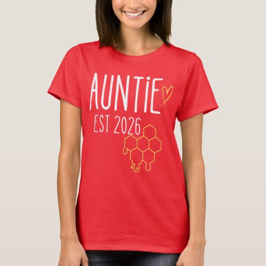 Auntie Est 2026 Honeycomb Design T-shirt (Voorkant)