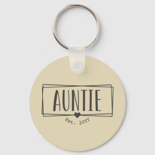 Auntie Est. Aangepaste tante nieuwe tante cadeautj Sleutelhanger
