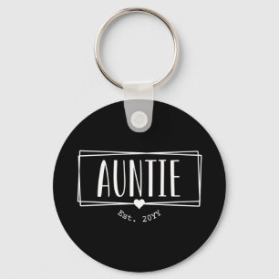 Auntie Est. Aangepaste tante nieuwe tante cadeautj Sleutelhanger