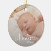 Auntie Established 2 Baby Photo Cute Heart Keramisch Ornament (Links)