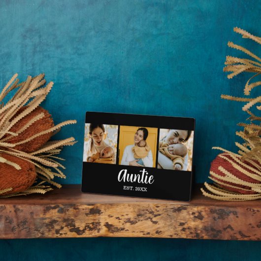 Auntie Established Modern Script Black 3 Photo Fotoplaat (Zijkant)