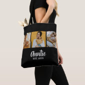 Auntie Established Modern Script Black 3 Photo Tote Bag (Dichtbij)