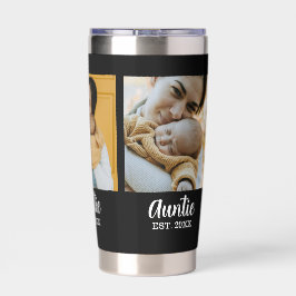 Auntie Established Script Black 3 Photo Geïsoleerde Drinkbeker