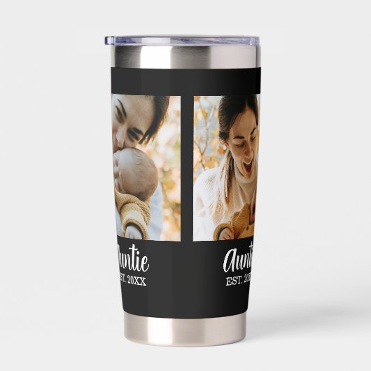 Auntie Established Script Black 3 Photo Geïsoleerde Drinkbeker (Rechts)